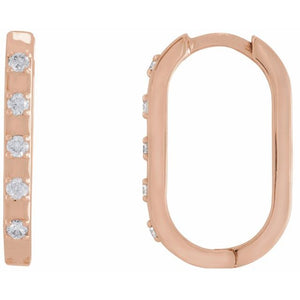 14K Gold Natural Diamond Hoop Earrings - Options Available