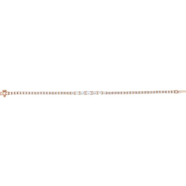 14K Yellow Gold, 7x5 mm Lab-Grown Diamond Line Bracelet - Elegant 4 5/8 CTW