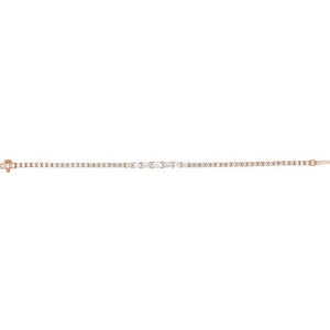 14K Yellow Gold, 7x5 mm Lab-Grown Diamond Line Bracelet - Elegant 4 5/8 CTW