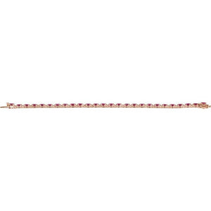 14K Yellow Gold, 7x5 mm Oval Lab-Grown Ruby & 5/8 CTW Lab-Grown Diamond Bracelet