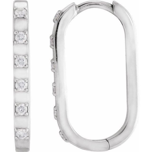 14K Gold Natural Diamond Hoop Earrings - Options Available