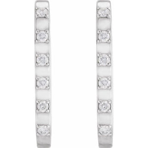 14K Rose Gold 1/10 CTW Diamond-Accent 14 mm Hoop Earrings