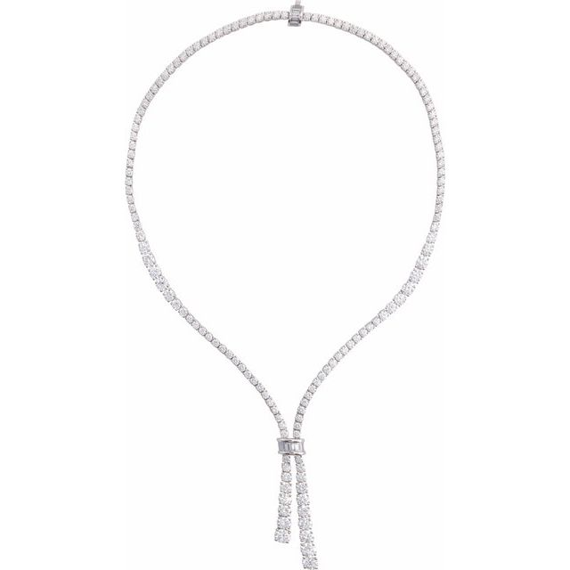 14K Gold Lab-Grown Diamond Line Necklace - Options Available