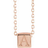 14K Rose Gold 5x5 mm Cube 16-Inch Necklace - Elegant Design