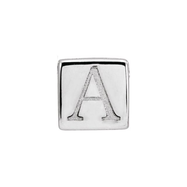 14K White Gold Polished Cube Pendant - 5x5 mm