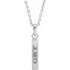 14K White Gold 19.3x2.9 mm Engravable Four-Sided Bar Necklace