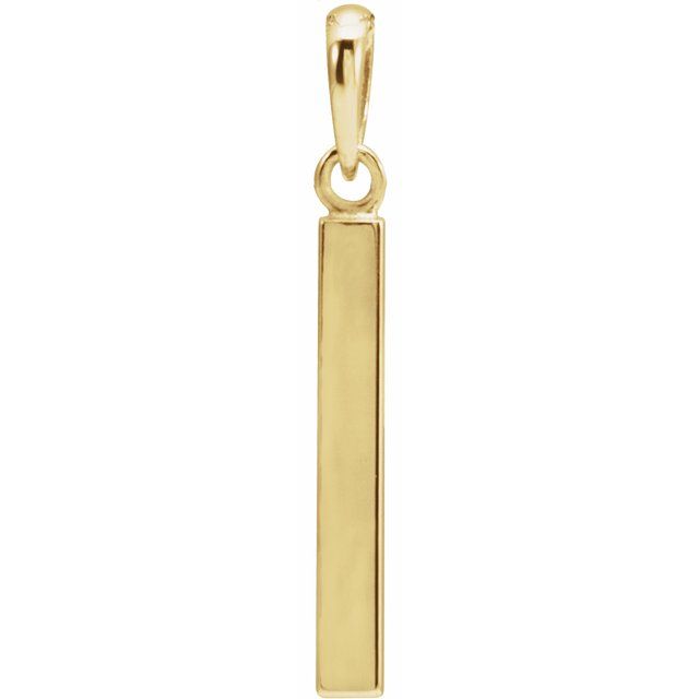 Engravable 14K White Gold Polished Four-Sided Bar Pendant