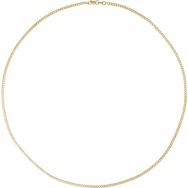 14K Yellow Gold 1.95 mm Polished Curb 16" Chain