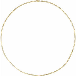 14K Yellow Gold 1.95 mm Polished Curb 16