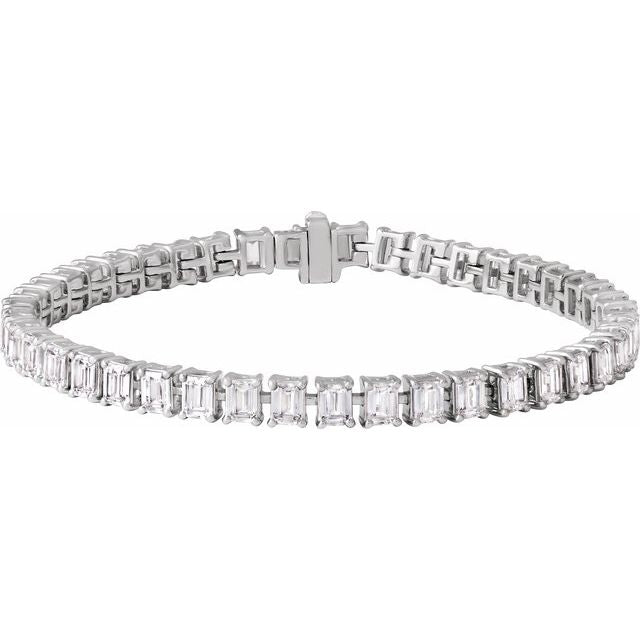 14K Yellow Gold, 7x5 mm 10 1/2 CTW Lab-Grown Diamond Line Bracelet