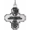 Sterling Silver 25x24 mm Four-Way Cross Medal Necklace - Faith Symbol