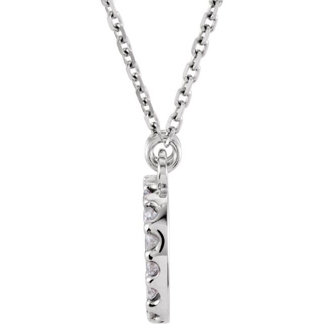 14K White Gold Initial A Diamond Pendant Necklace â€“ 1/8 CTW