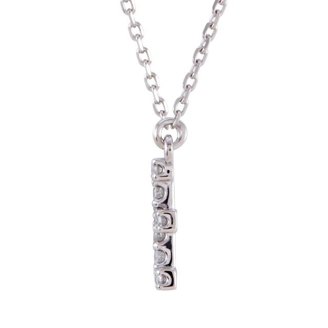 14K White Gold Initial A Diamond Pendant Necklace â€“ 1/8 CTW