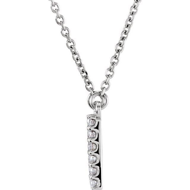 14K White Gold Initial A Diamond Pendant Necklace â€“ 1/8 CTW