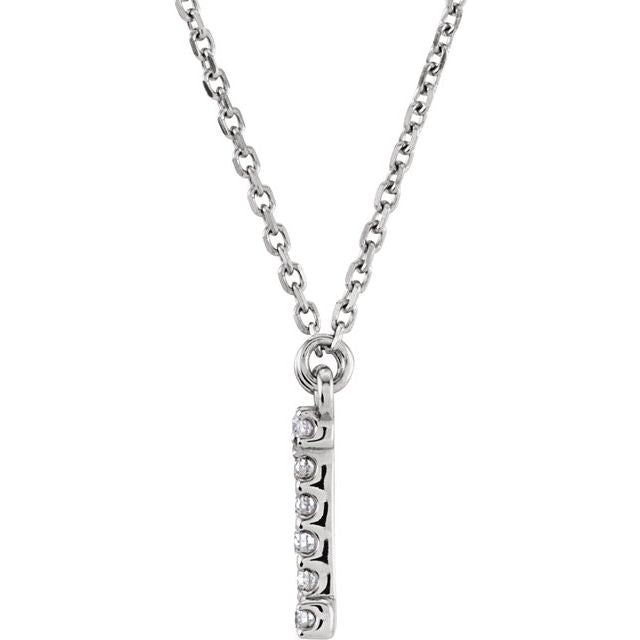 14K White Gold Initial A Diamond Pendant Necklace â€“ 1/8 CTW