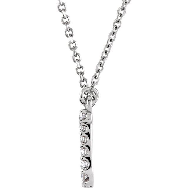 14K White Gold Initial A Diamond Pendant Necklace â€“ 1/8 CTW