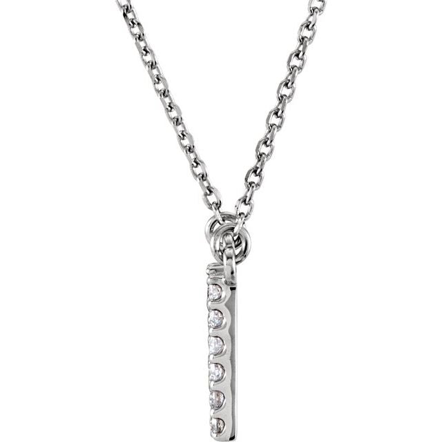 14K White Gold Initial A Diamond Pendant Necklace â€“ 1/8 CTW