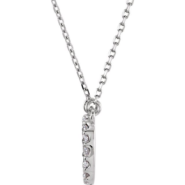 14K White Gold Initial A Diamond Pendant Necklace â€“ 1/8 CTW