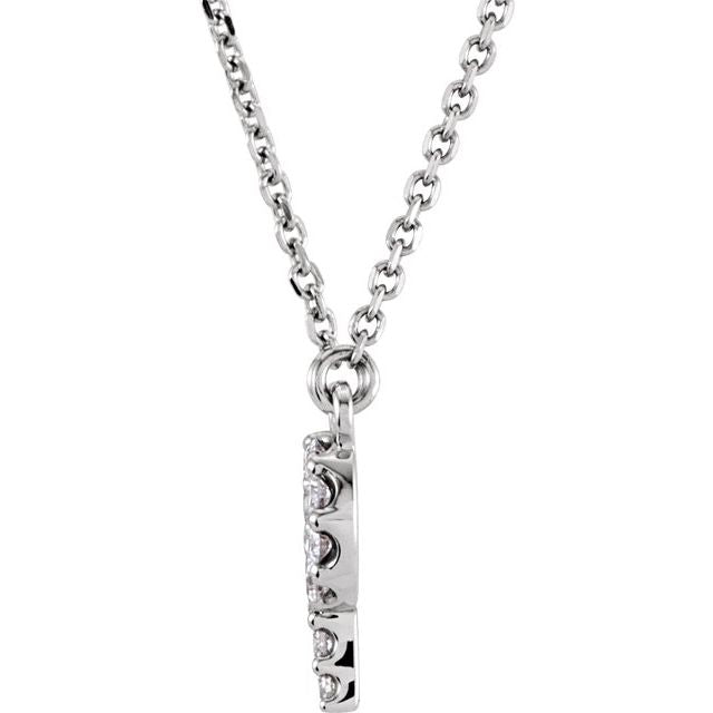 14K White Gold Initial A Diamond Pendant Necklace â€“ 1/8 CTW