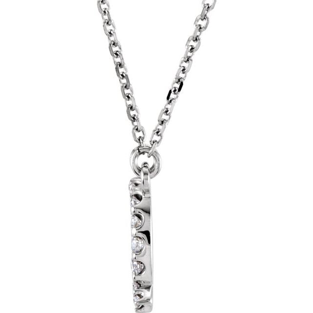 14K White Gold Initial A Diamond Pendant Necklace â€“ 1/8 CTW