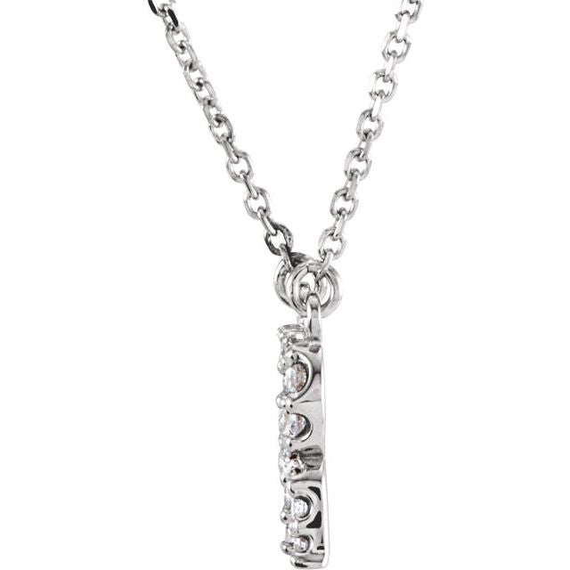 14K White Gold Initial A Diamond Pendant Necklace â€“ 1/8 CTW