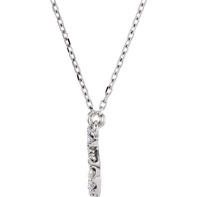 14K White Gold Initial A Diamond Pendant Necklace â€“ 1/8 CTW