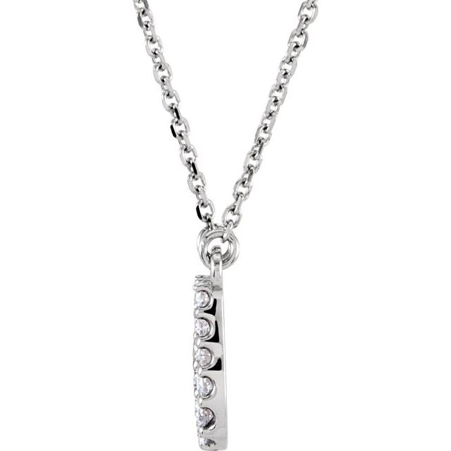 14K White Gold Initial A Diamond Pendant Necklace â€“ 1/8 CTW