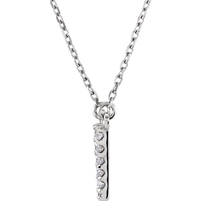 14K White Gold Initial A Diamond Pendant Necklace â€“ 1/8 CTW