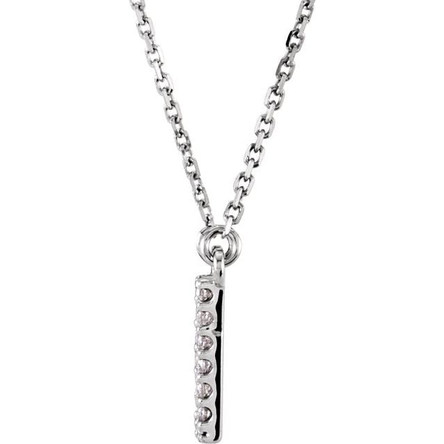 14K White Gold Initial A Diamond Pendant Necklace â€“ 1/8 CTW