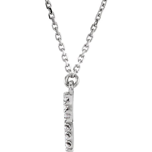 14K White Gold Initial A Diamond Pendant Necklace â€“ 1/8 CTW