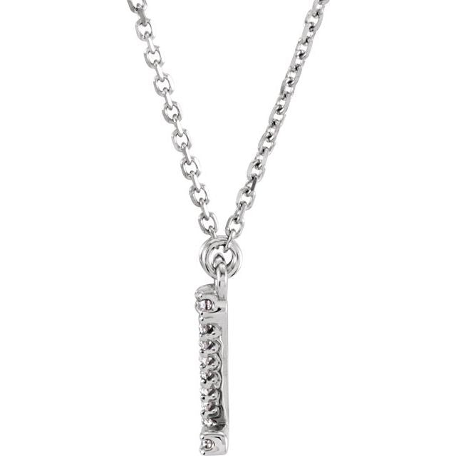 14K White Gold Initial A Diamond Pendant Necklace â€“ 1/8 CTW