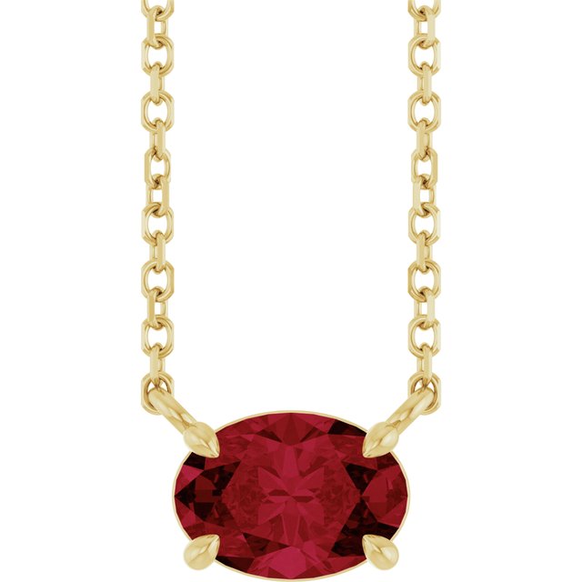 Lab-Grown Sapphire Radiant 4-Prong Claw Necklace in 14K Gold, Sterling Silver & Platinum
