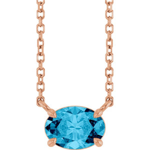 Natural Amethyst 4-Prong Claw Necklace in 14K Gold, Platinum, and Silver