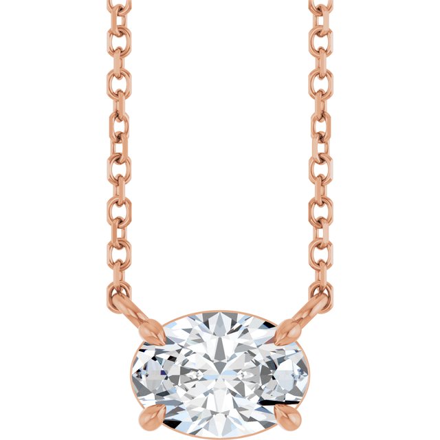 Natural Amethyst 4-Prong Claw Necklace in 14K Gold, Platinum, and Silver