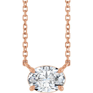 Natural Amethyst 4-Prong Claw Necklace in 14K Gold, Platinum, and Silver