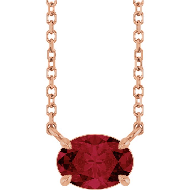Lab-Grown Sapphire Radiant 4-Prong Claw Necklace in 14K Gold, Sterling Silver & Platinum