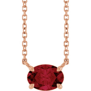 Lab-Grown Sapphire Radiant 4-Prong Claw Necklace in 14K Gold, Sterling Silver & Platinum