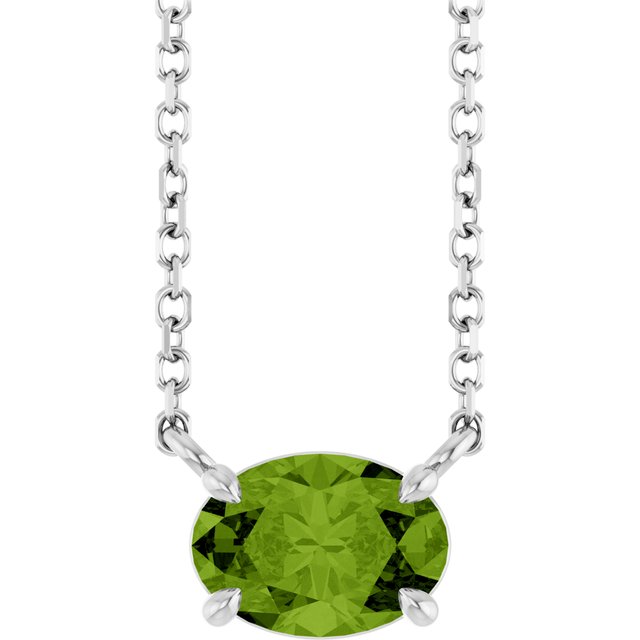14K Gold Natural Emerald 4-Prong Claw Necklace