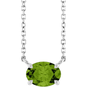 14K Gold Natural Emerald 4-Prong Claw Necklace