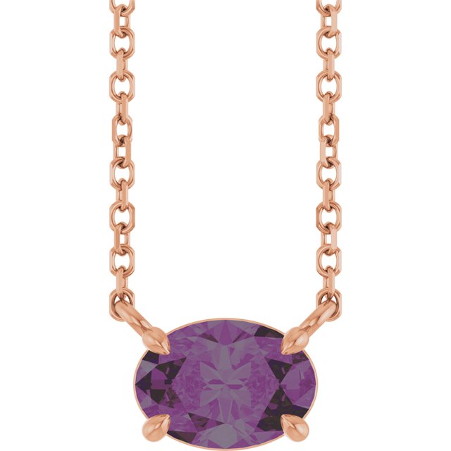 Lab-Grown Sapphire Radiant 4-Prong Claw Necklace in 14K Gold, Sterling Silver & Platinum