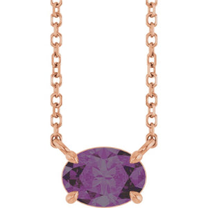 Lab-Grown Sapphire Radiant 4-Prong Claw Necklace in 14K Gold, Sterling Silver & Platinum