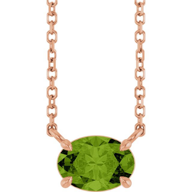 14K Gold Natural Emerald 4-Prong Claw Necklace
