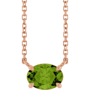 14K Gold Natural Emerald 4-Prong Claw Necklace