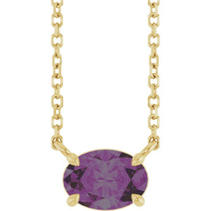 Lab-Grown Sapphire Radiant 4-Prong Claw Necklace in 14K Gold, Sterling Silver & Platinum