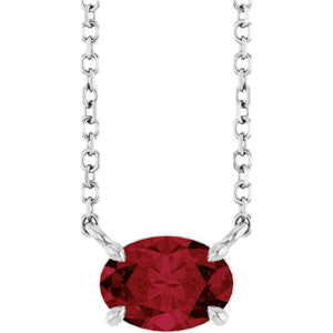 Lab-Grown Sapphire Radiant 4-Prong Claw Necklace in 14K Gold, Sterling Silver & Platinum