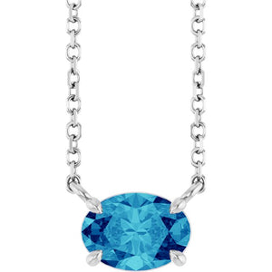 Natural Amethyst 4-Prong Claw Necklace in 14K Gold, Platinum, and Silver