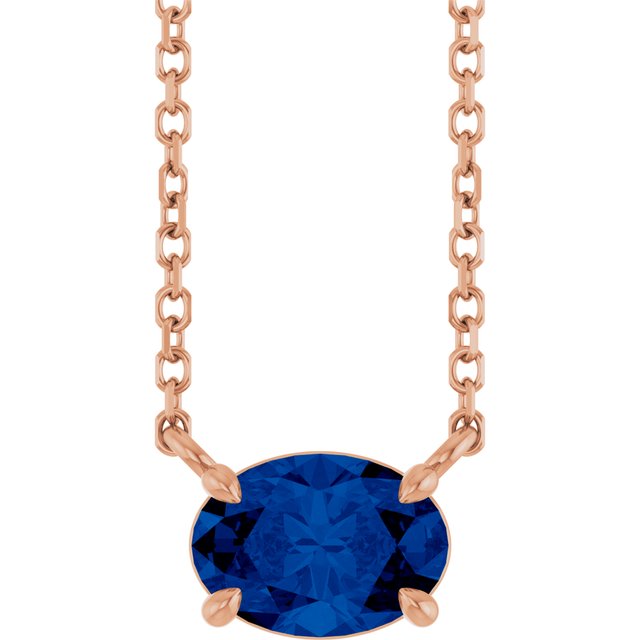 Natural Amethyst Oval 4-Prong Claw Necklace in 14K Gold, Platinum and Silver