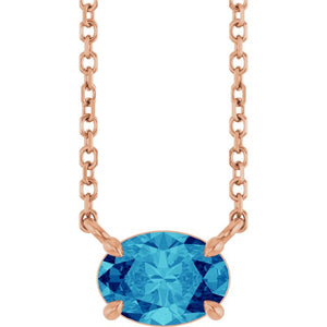 14K Gold Natural Emerald 4-Prong Claw Necklace