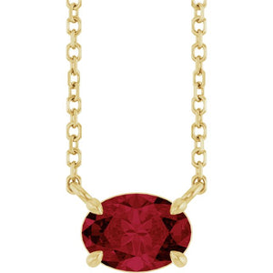 14K Gold Natural Emerald 4-Prong Claw Necklace