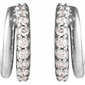 14K Yellow Gold Natural Diamond Hoop Earrings - 1/6 CTW Sparkle